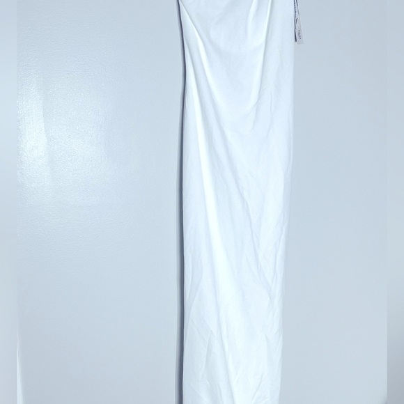 AQUA - white Scuba Bow One Shoulder Mermaid Gown size 0 White - Picture 7 of 11